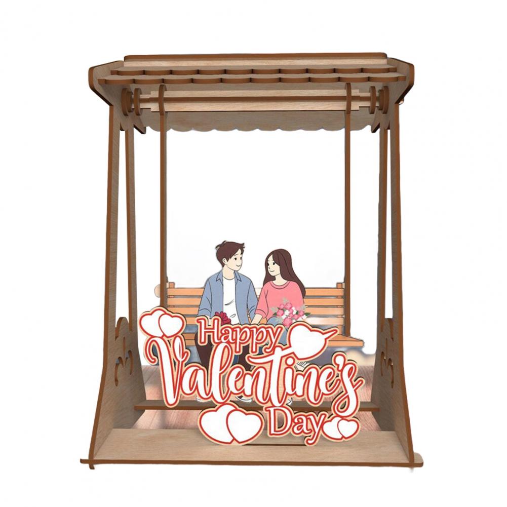 Valentine’s Day Wood Decoration Rustic Swing Chair Couple Ornament Handmade Farmhouse Table Sign Valentine's Day Anniversary