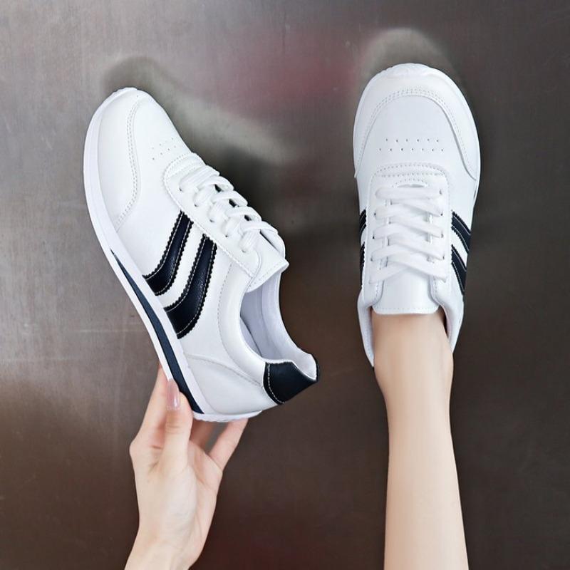 Summer little white shoes soft sole versatile lace-up casual sports shoes soft leather running shoes women's shoes