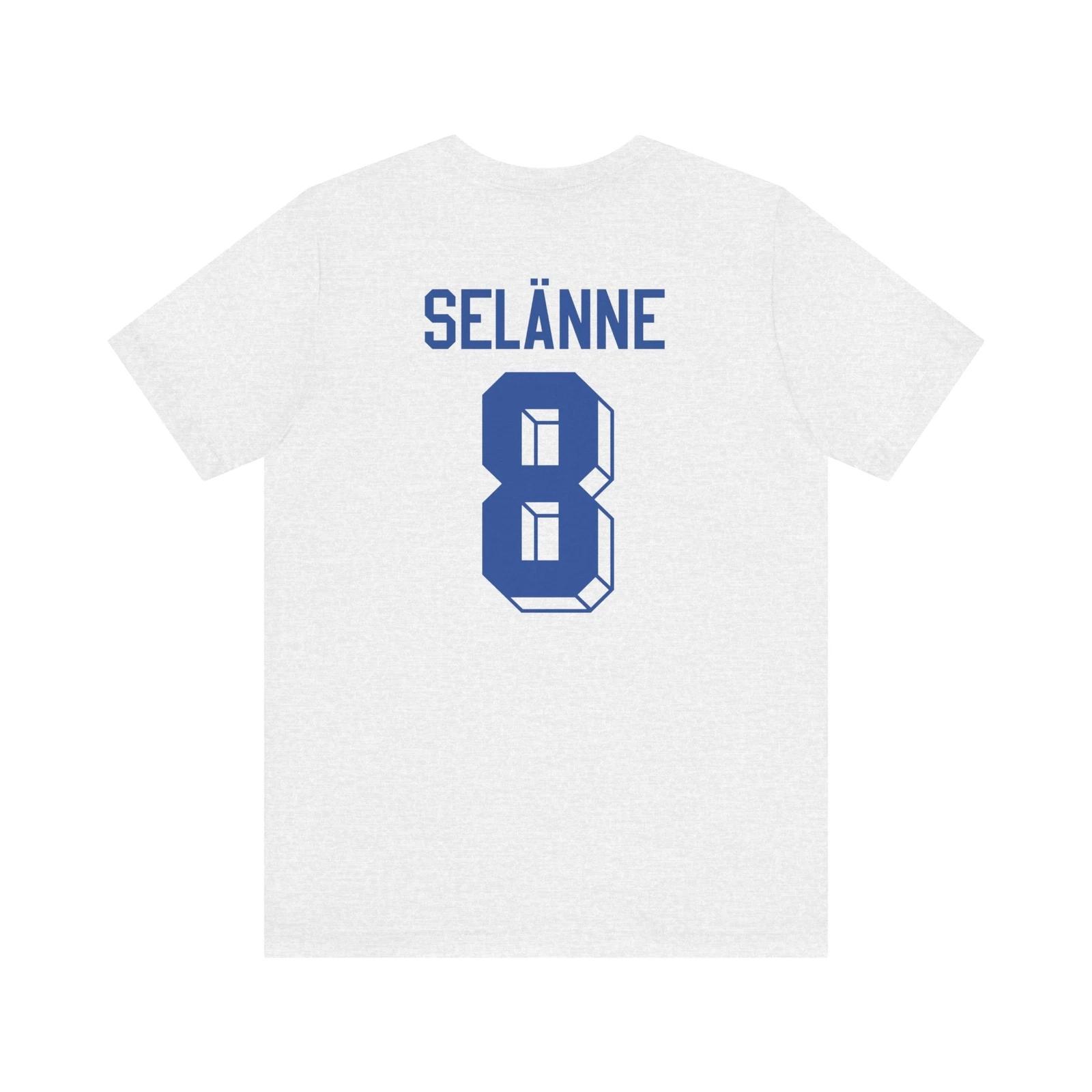 Teemu Selanne 8 Team Finland 1991 Hockey Tee Jersey Tshirt 4 Nations Faceoff 3XL