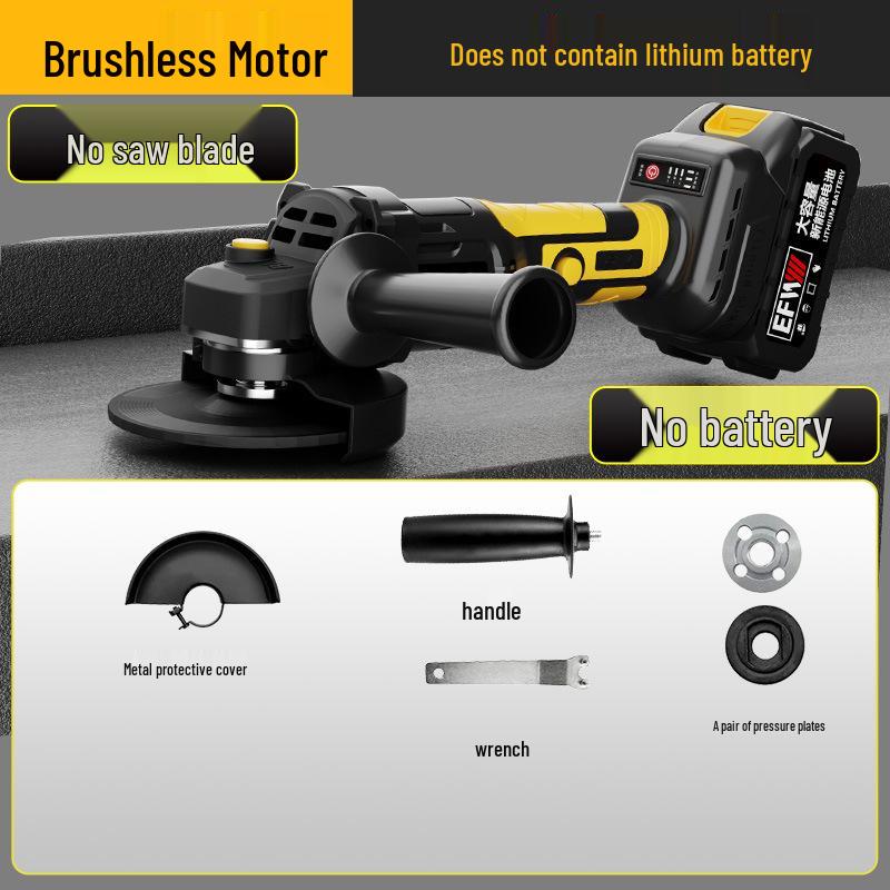 High-Power Brushless Cordless Angle Grinder: Multi-functional Lithium Battery Cutting & Polishing Tool