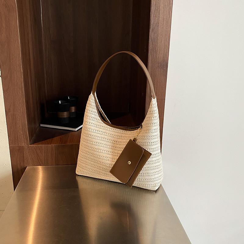 Summer Fashion Woven Tote Bag With Inner Phone Pocket For Beach Days