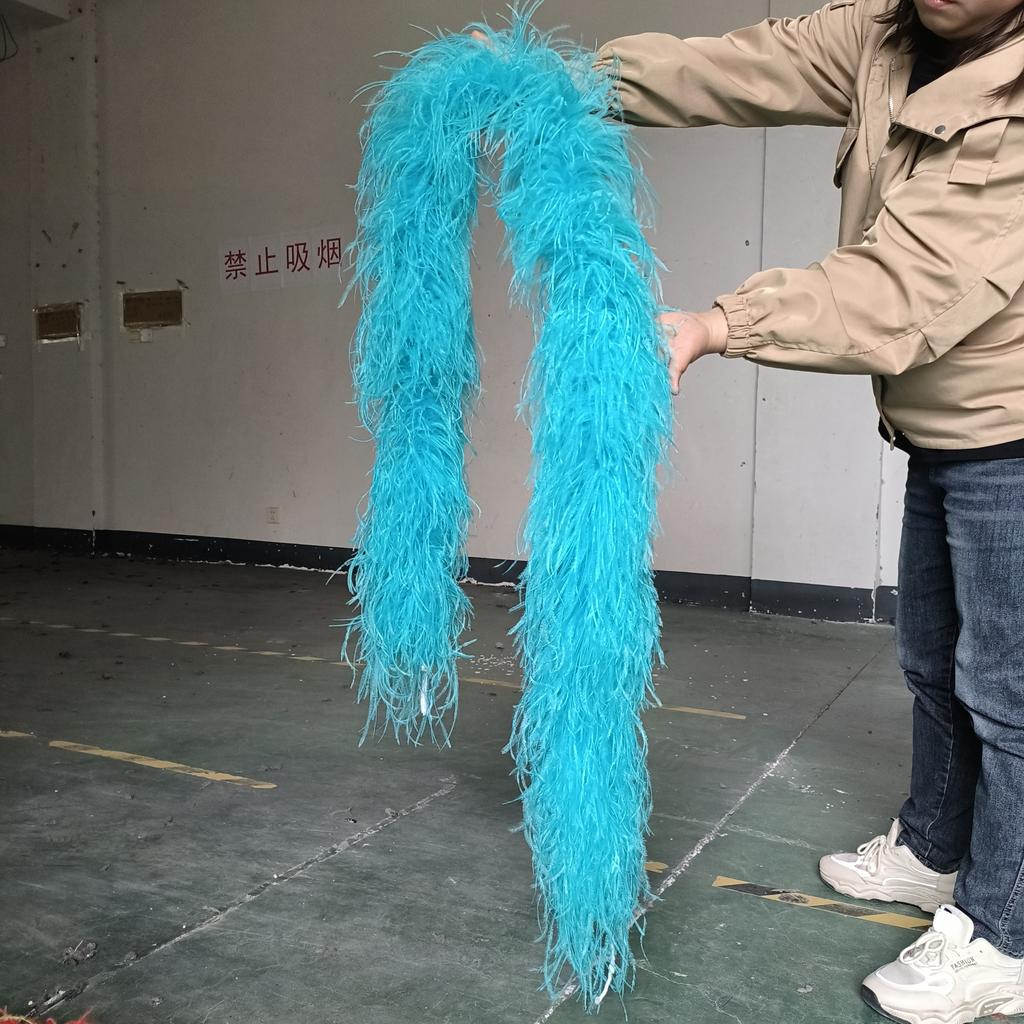DIY 8 Ply Ostrich Feather Boas 4M for Craft Party Shawl Wedding Drees Clothes Carnival Stage Decor Fluffy Ostrich Plumes Scarf Trim