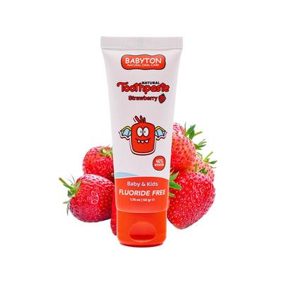 Strawberry Flavored Fluoride-Free Toothpaste for Children 6M+ 50G Babyton