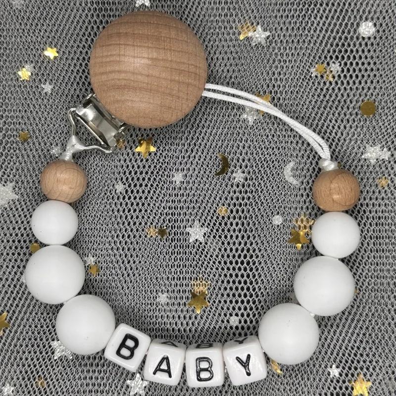 Baby Pacifier Clip Personalised Name Dummy Nipple Holder Chains Newborn Feeding Newborn Custom Pacifiers Clip Chew Teething Toys