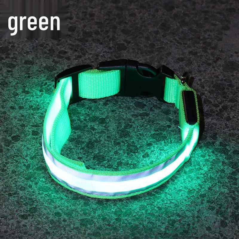 Rechargeable Luminous Reflective Dog Collar for Nighttime Walks