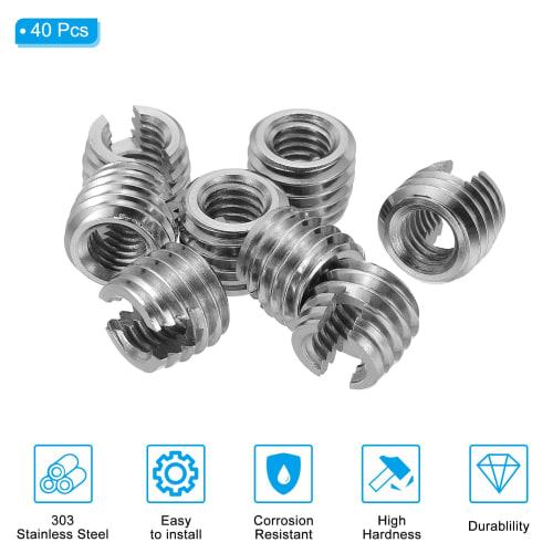 PATIKIL 20pcs M6*M10*12mm Self-Tapping Insert Nut Sleeves, 303 Stainless Steel, Slotted, for Screw Repair