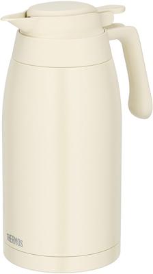 Thermos Stainless Steel Tabletop Insulated Pot with Wide Mouth IV Dishwasher-safe Pot, 2.0L, Ivory, Design, TTG-2000