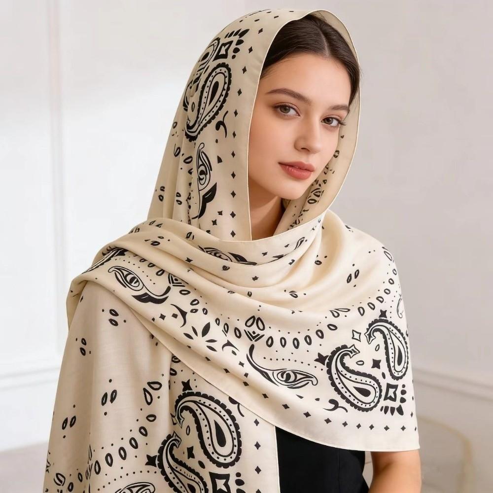 Breathable Square Scarf Thin Small Scarves Simple Cashew Nut Print Silk Scarf Female