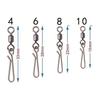 50Pcs/Set Rolling Swivel with Hanging Snap Fishing Tackle Fishhooks Connector