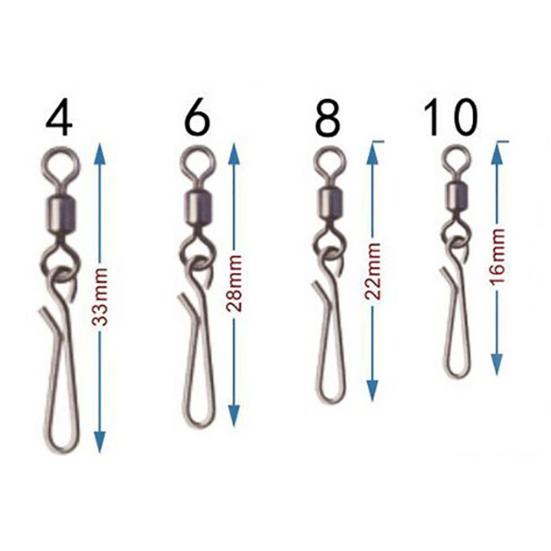 50Pcs/Set Rolling Swivel with Hanging Snap Fishing Tackle Fishhooks Connector