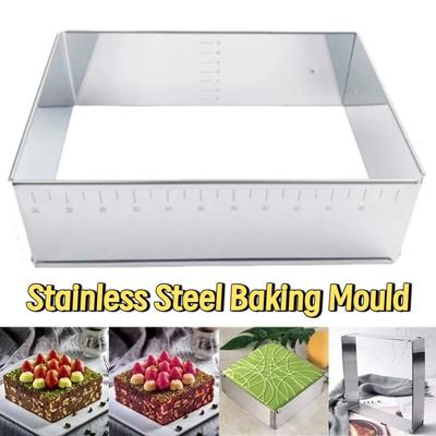 DIY Stainless Steel Baking Mould Rust-proof Dessert Baking Mould Adjustable Cake Mold  Home Bakery