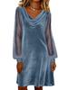 2026 Spring European & American Women's Solid Color V-Neck Mesh Puff Top