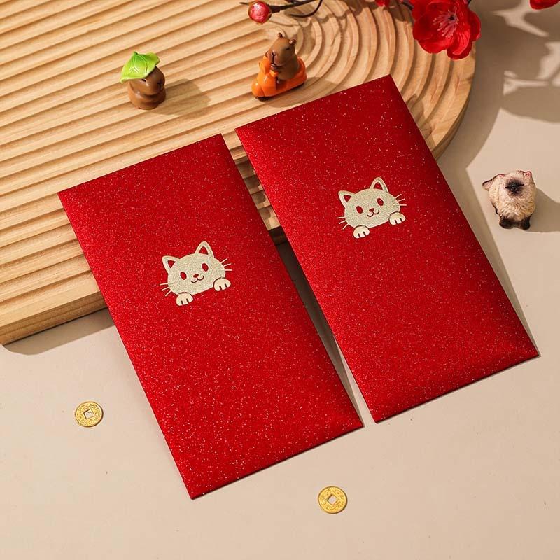 6Pcs Happy Birthday Red Envelope Hot Stamping Creative Red Pocket Red Pocket For Lucky Money Birthday Wedding Red Gift Envelopes