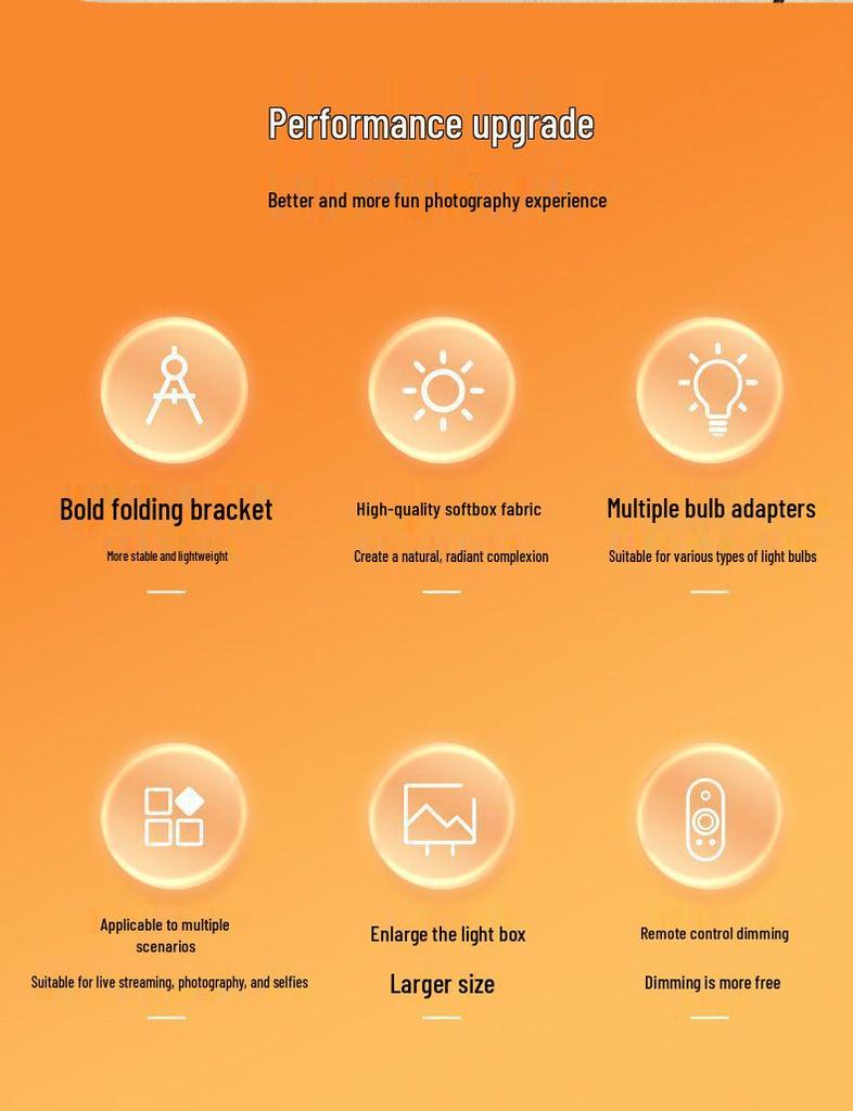 Live Fill Light Photography Box 5070: Soft Light, Square Shooting, Quick-Release Interface Studio Equipment