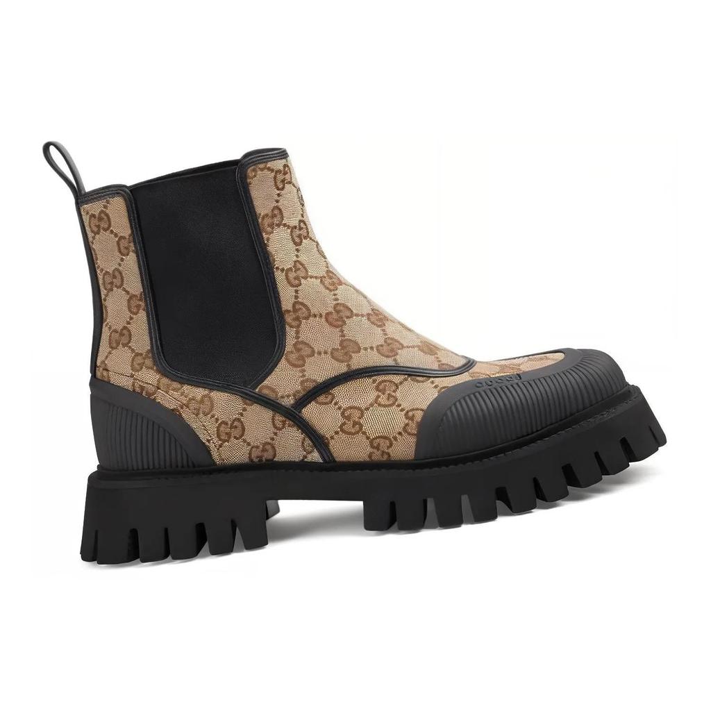 Gucci GG Ankle Boot 'Beige Ebony' (Unisex) Beige / Ebony Chelsea Boots 739777 FABSQ 9751