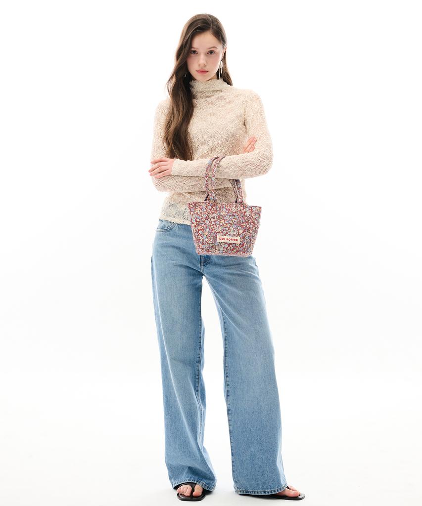 Der Koffer Shopper Vintage [Flower-Brown]-Mini