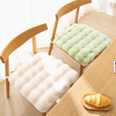Square Solid Color Winter Thickened Plush Warm Seat Cushion Chair Cushion Dining Chair Cushion Fabric Cushion Autumn Winter Home Decoration