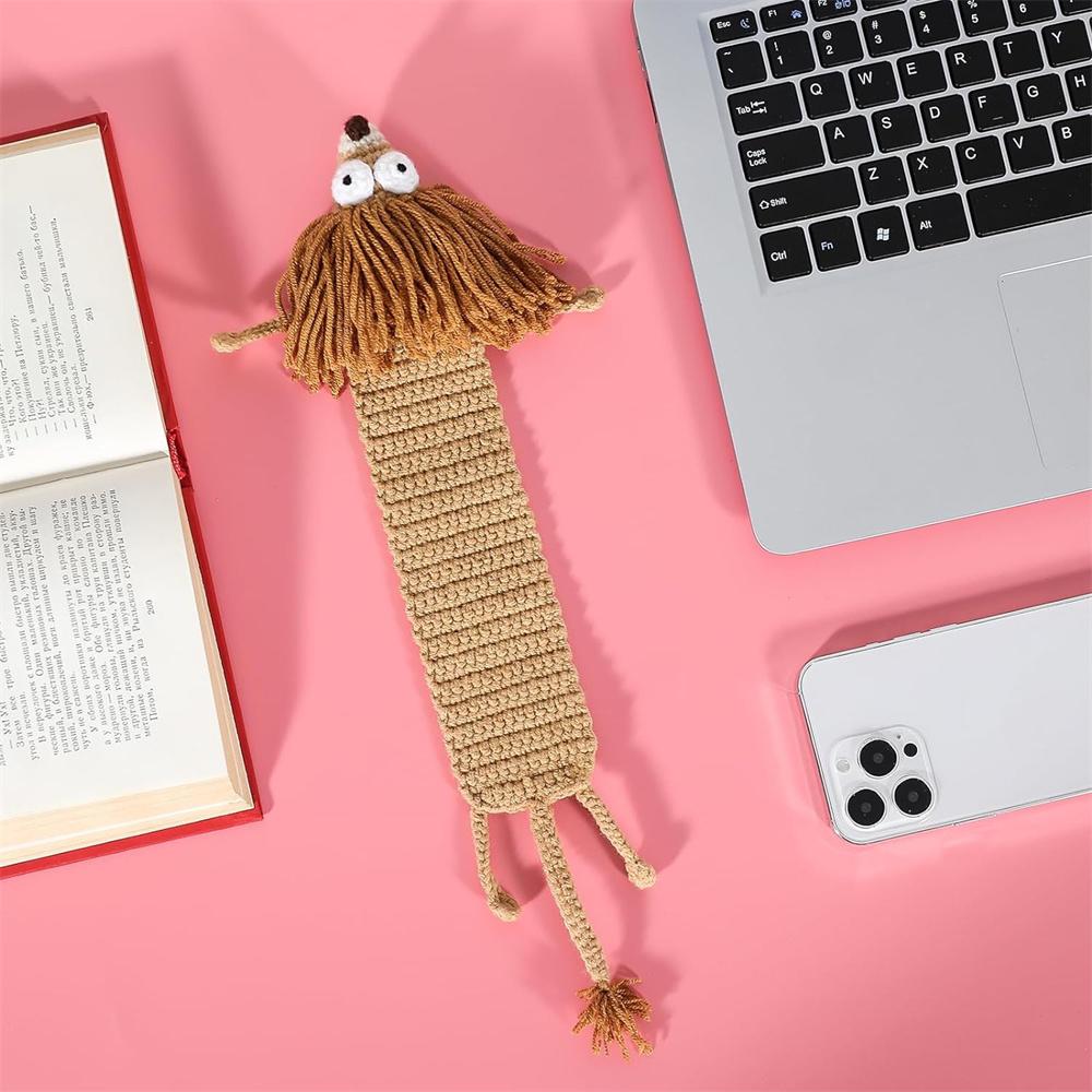 Handmade Knitted Animal Crochet Bookmark Cute Crochet Bookmark Kit for Birthday Christmas Gift Girl Teacher Reader Book Lover