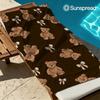 Teddybär & Schleifenmotiv Schnelltrocknendes Badetuch Mikrofaser Strandtuch Leichtgewicht Schwimmen Camping Yoga Strand Aus