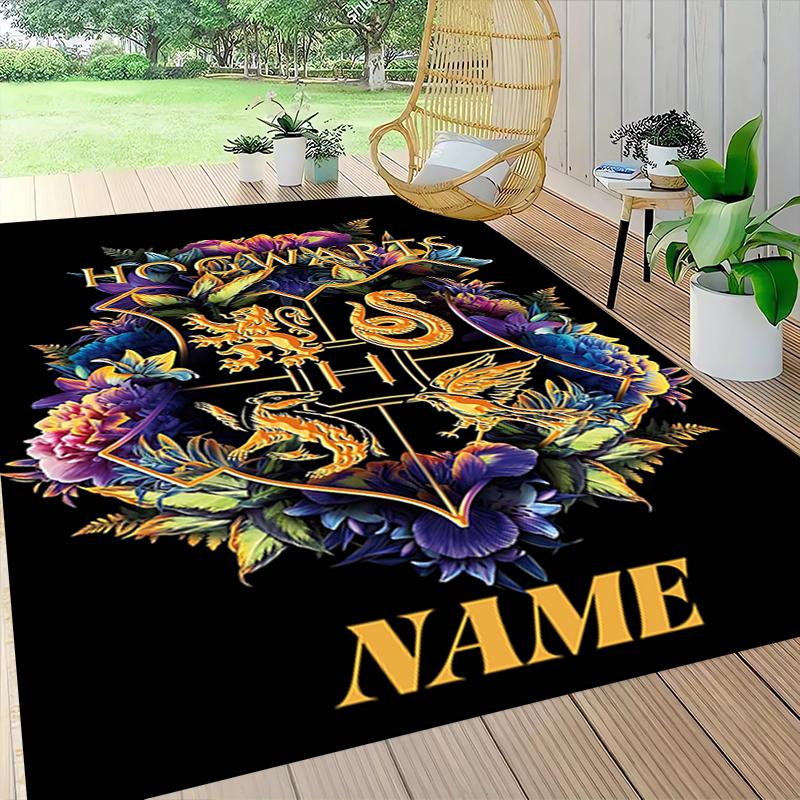 Custom Name "Harry Potter's Magical Journey" Carpet Rug Customizable Soft Washable Anti-Slip Home Living Room Sofa Mats Personalized Rug. 090984