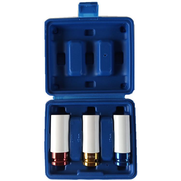 3-Piece 1/2 Color Pneumatic Socket Set for Auto Repair and Tire Protection