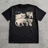 Cocteau Twins Cats Graphic Cartoon Unisex Black Cotton T-shirt S-5XL