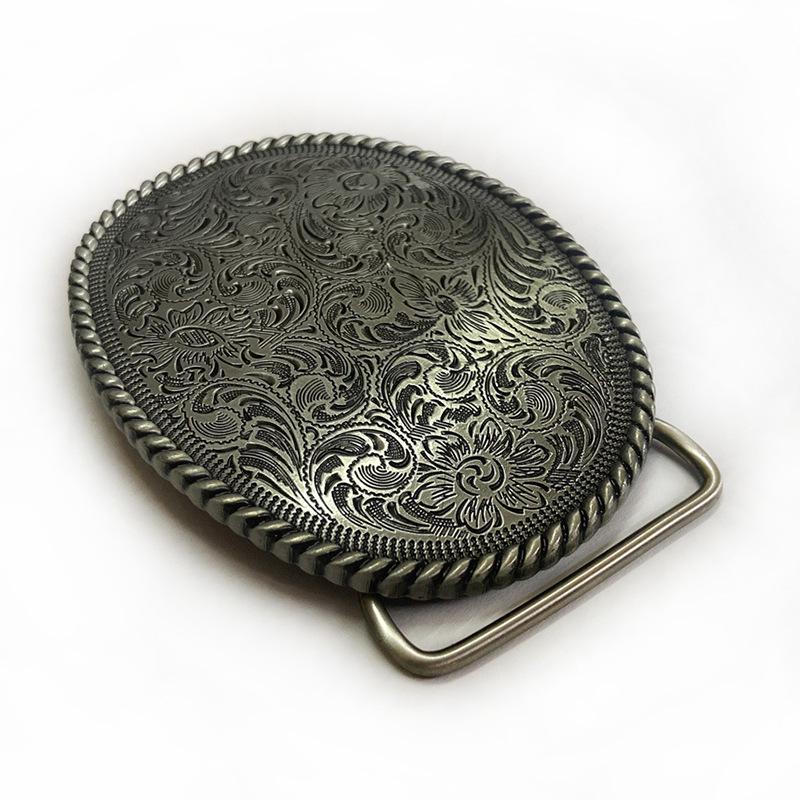 Higanbana Ethnic Style Oval Denim Belt Buckle - Unique Alloy Smooth Design