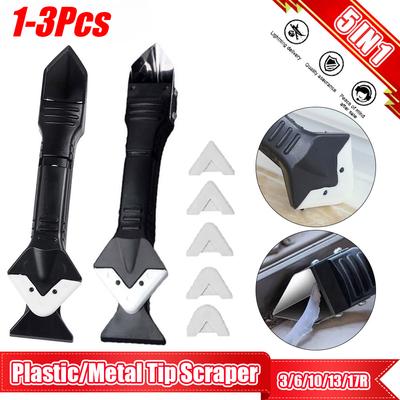 Ensemble d'outils 5 en 1 pour enlever le mastic lisse Finisseur de calfeutrage de sol Kit de jointoiement Grattoir d'angle pour colle à verre Accessoires