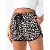 Shorts de Verano Casual para Mujer con Cintura Elástica, Estampado de Leopardo, Cintura Media-Alta