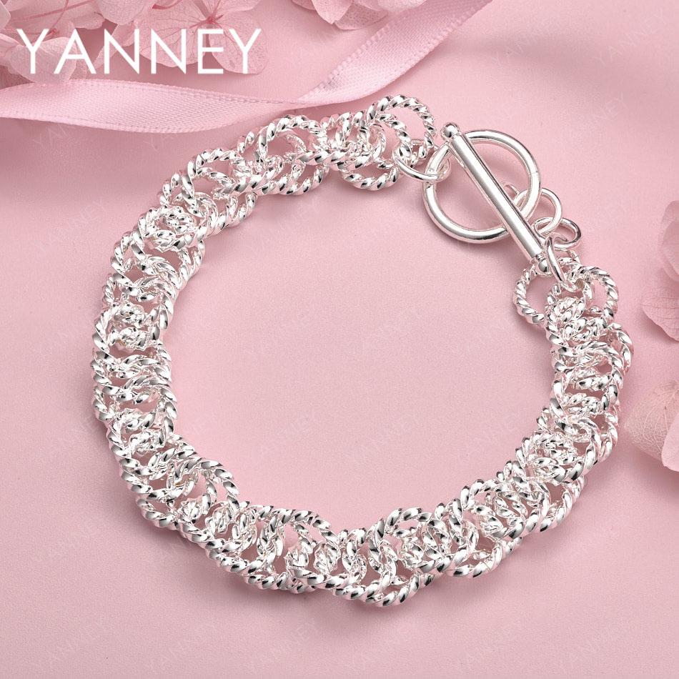 

925 Sterling Silver 8 Inches Beautiful Braided Bracelet For Men Women Fashion Wedding Engagement Gifts Party Jewelry