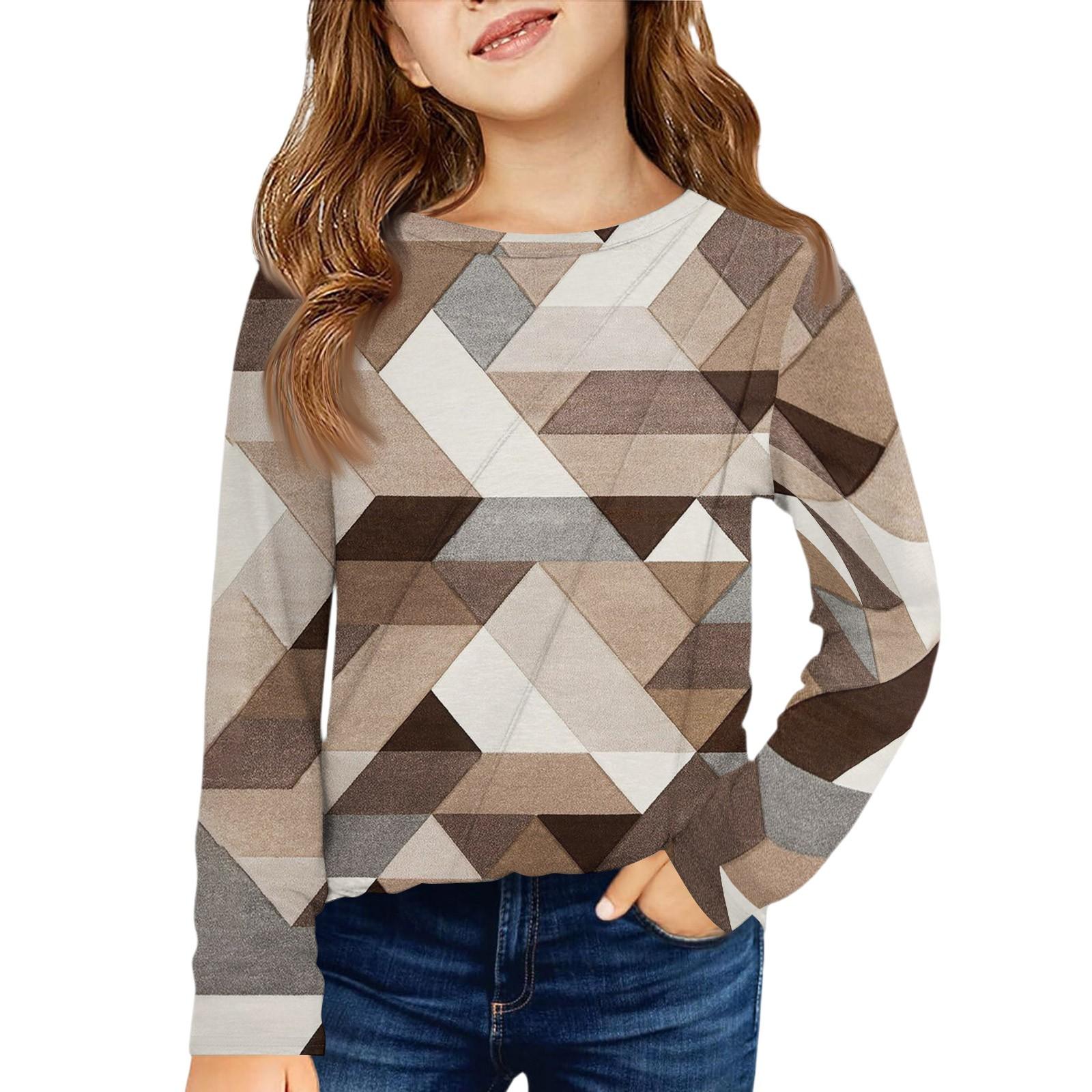 

Девичья футболка с длинным рукавом - Плиссированный круглый вырез, повседневный топ 120