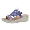 Fish mouth wedge sandals women's 20 summer new thick-soled waterproof table rhinestone sandals wish women's shoes