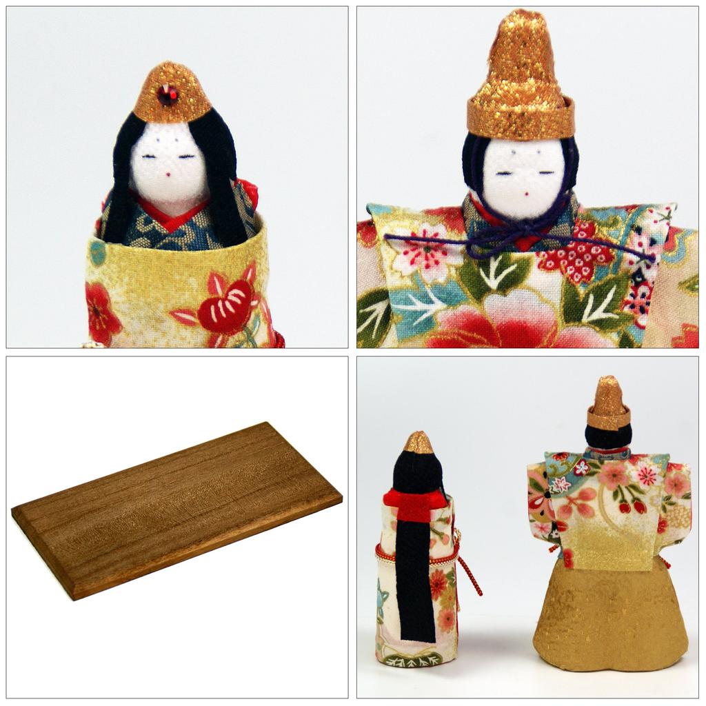Osaka Choseido Hina Doll Compact Mini Hina Name Engraved Wooden Tag Bonus Crepe Hina Doll Miyabi Standing Hina (Shipped Separately)