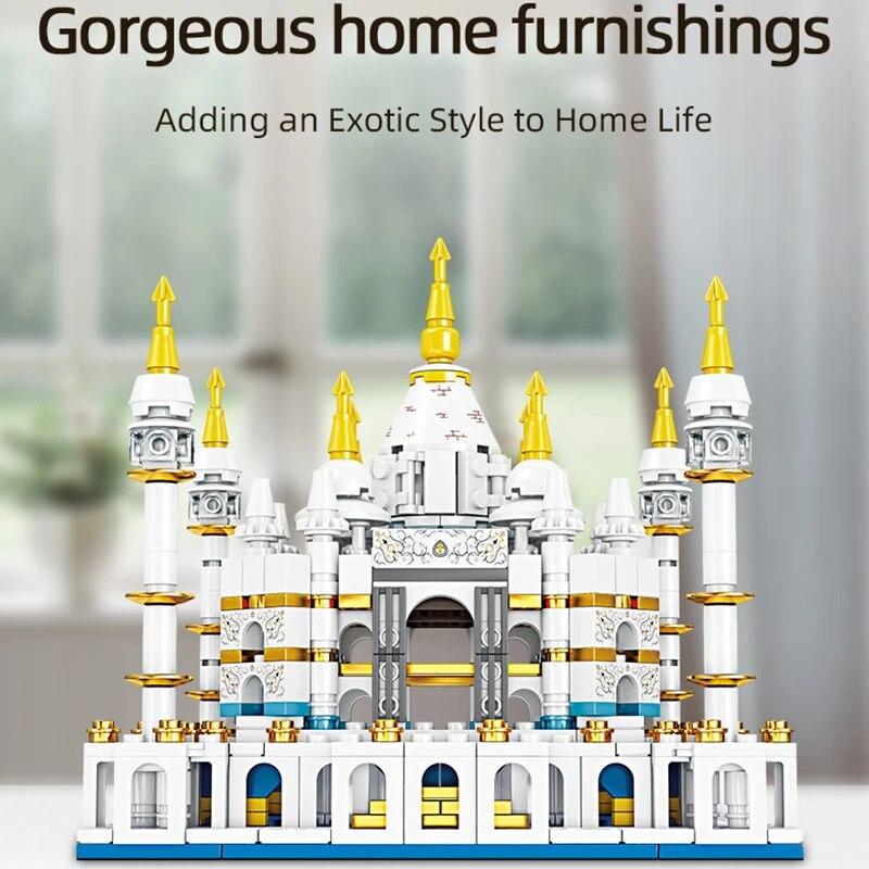 651PCS Taj Mahal Model Building Blocks World Famous Attraction Assemble Bricks Creative Bedroom Decoration Kids Christmas Gifts