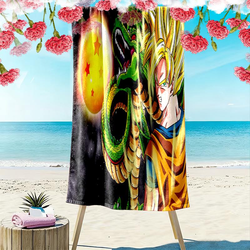 Dragon Ball Super Power beach towel Portable for travel Outdoor camping Outdoor pool towel quickdrying swim towel Absorbent bath towel beach