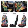 Waterproof Car Seat Covers Full Set Abstract Digital Print Airbag Compatible Front Rear Seat Cushions Non-Slip Protectors for Daily Use