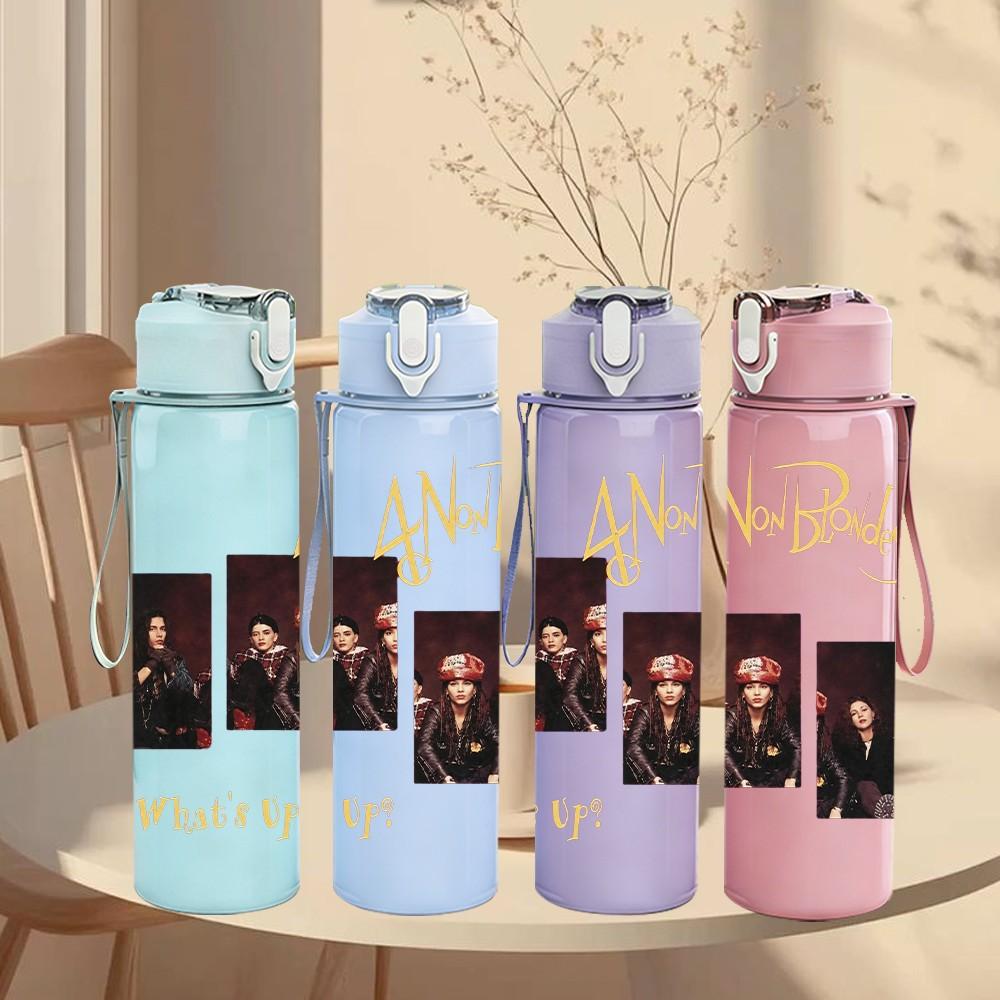 1PC Rock Band Member Portrait 750ml sports water bottle leakproof straw lid outdoor office home