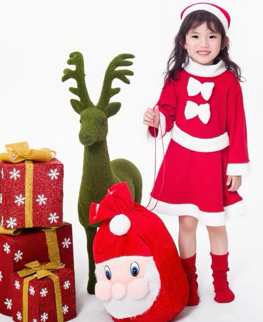 Weihnachtsmann Cosplay Kinder Weihnachten Weihnachtsmann Kinder Niedliches und Warmes Weihnachtsmann-Outfit für Jungen und Beinhaltet Flauschiges Perfekt für Weihnachtskostüm Schule Kulturell