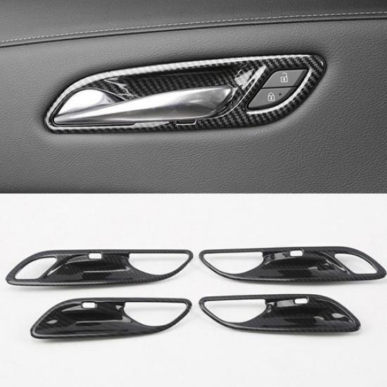 For Cadillac XT4 2019-2025 Carbon Fiber Look Inner Door Handle Bowl Cover Trim