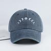 Moon Embroidered Washable Baseball Cap Lightweight, Breathable, Adjustable Minimalist and Stylish Unisex Daily Commute & Camping