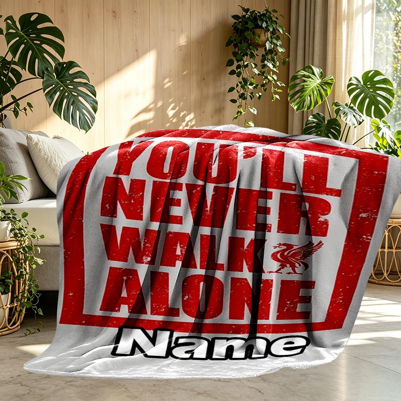 Custom Name Personalized Football team F.C Print Blankets, Home Decor, Bedroom, Sofa, Camping, Couch, Gifts for Birthday Christmas