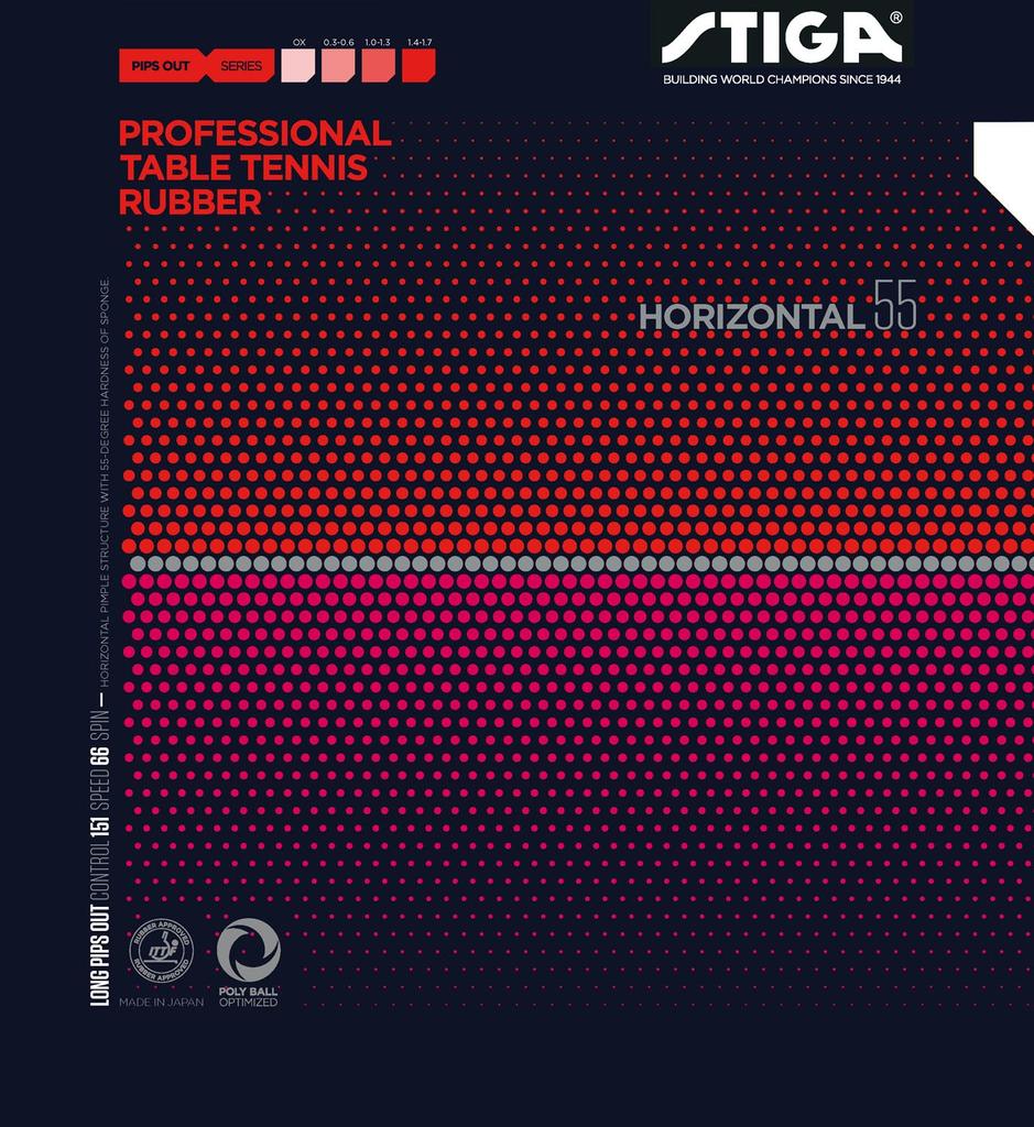 STIGA Table Tennis Rubber High Grain Rubber Horizontal 55 Red Medium 1711550517