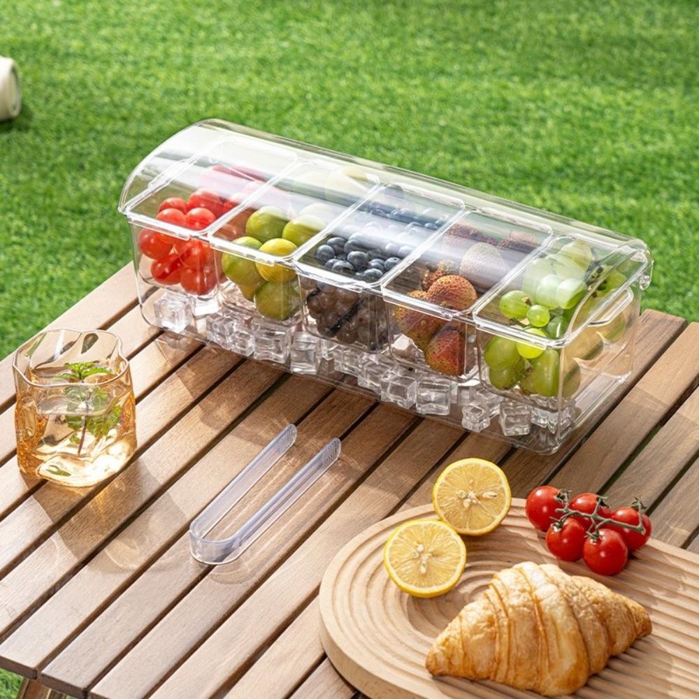 Transparent Fruit Snack Container Detachable Condiment Box Multifunction Seasoning Case  Party
