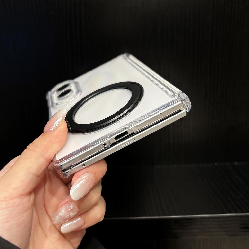 Drehbare magnetische Halterabdeckung für Samsung Galaxy Z Fold 8 Ultra Scharnierabdeckung für Samsung Z Fold 7 ZFold6 5 4 Transparente Hülle