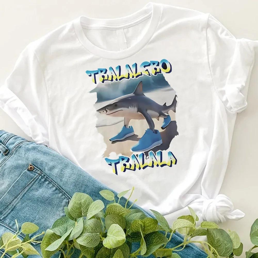Italian Brainrot Animals Kids T-shirt Tralalero Tralala Funny Shark Short Sleeve Tops Funny Meme Cute Tee Summer Clothing