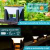 Solar Post Lights Outdoor Solar Pillar Cap Lantern Waterproof 3 Color Mode Fence Post Solar Light Deck Garden Patio Decor