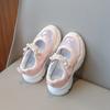 Children's Sneakers New Mesh Sports Shoes Spring Autumn Girls Fashion Shallow Breathable Pearl Tennis Kids Causal Flats
