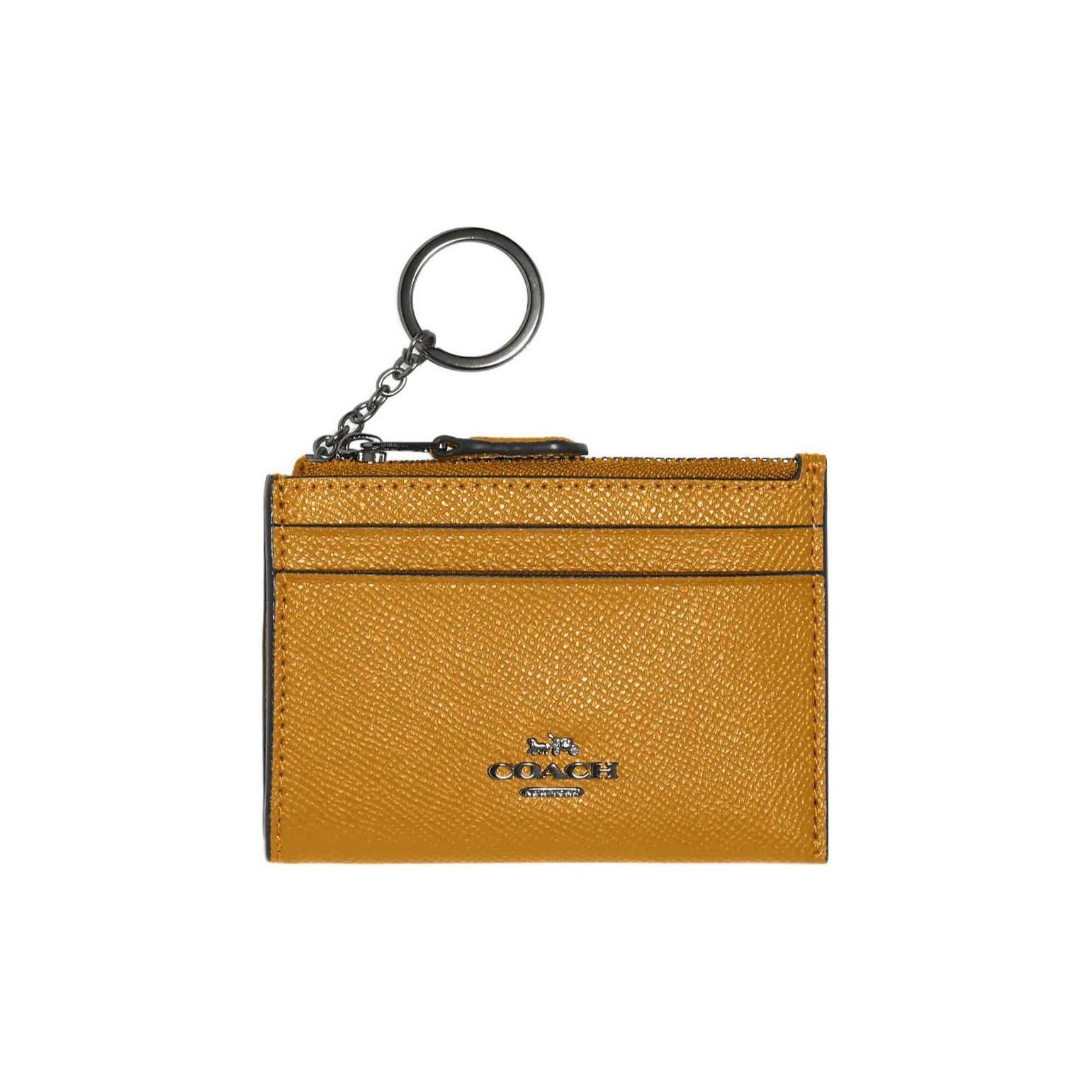 

Coach Skinny Id Case With Zipper Closure And Dual Card Slots In Crossgrain Leather Women Card Holder Moss 88250-QBBUT Basic Set (Bag+Dust Bag)