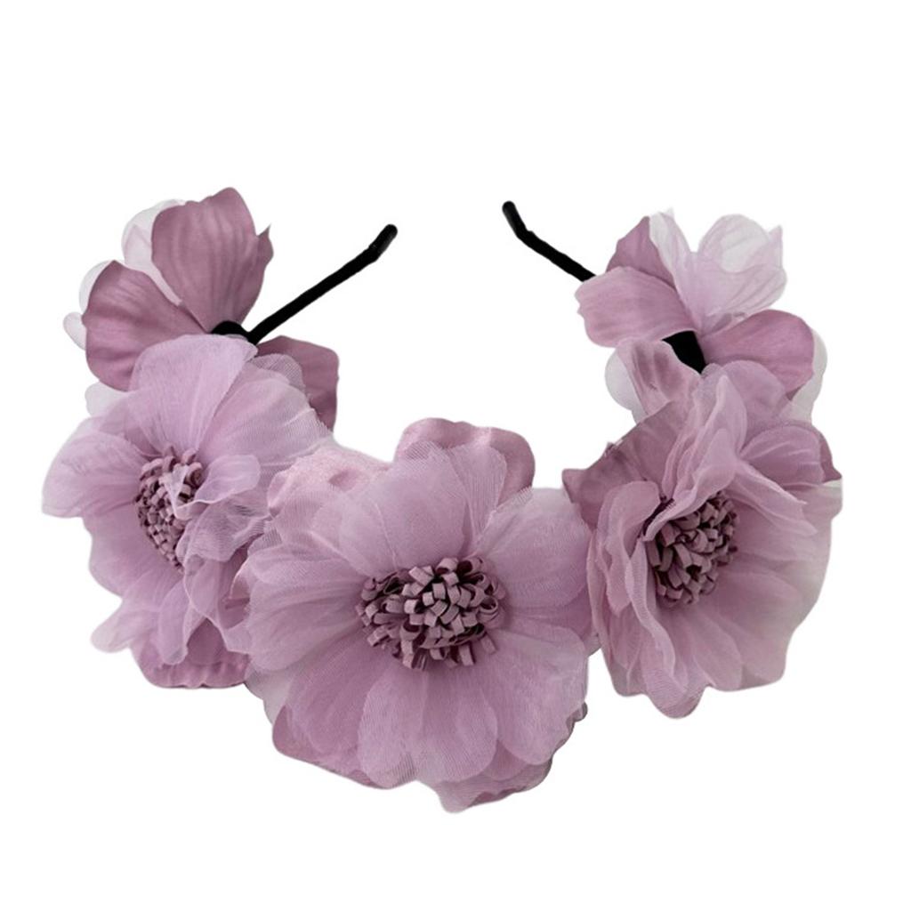 Daisy Flower Headbands Women Bridal Wedding Hair Hoop Simulation Rose Hairhoop for Daily Wear and Special Occasion