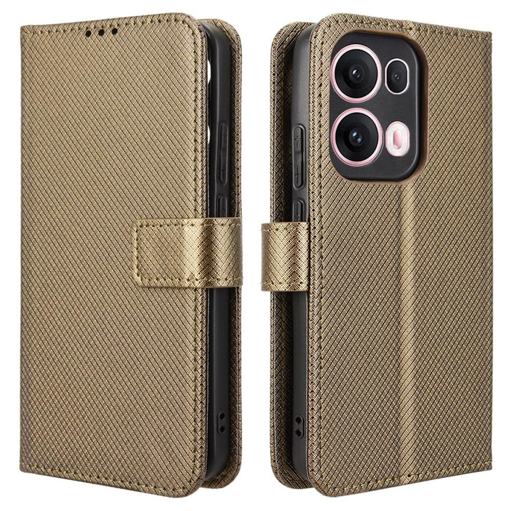 For Oppo Reno13 Pro 5G Case PU Leather Diamond Texture Wallet Phone Cover